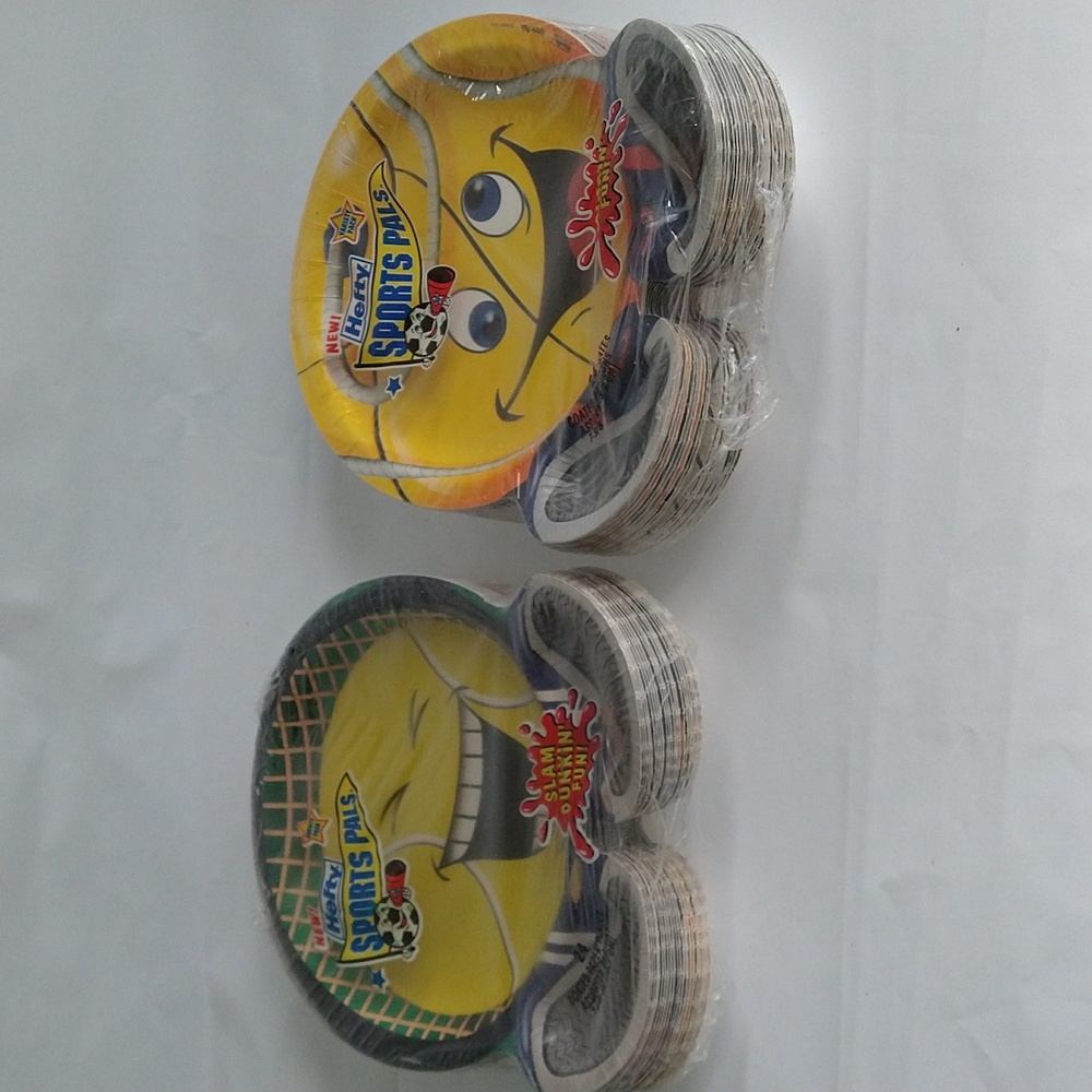 Vintage Hefty Paper Plates Sports Pals 2 Pkgs Sealed